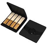 SUEWIO Clarinet Reed Case, Holds 8 Pieces, Guard for Alto, Tenor, Soprano Saxophone Reeds (Black)