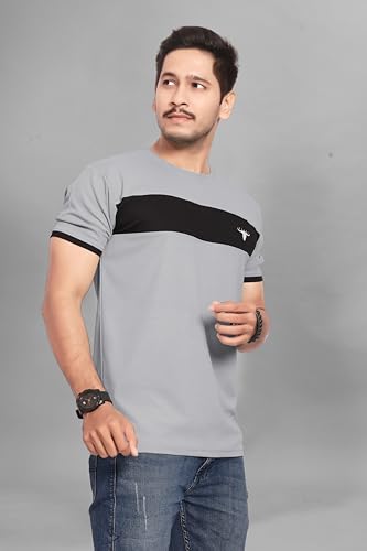 Image of Men's Polister Solid Round Neck Half Sleeve Shirt(D P K P-1284)