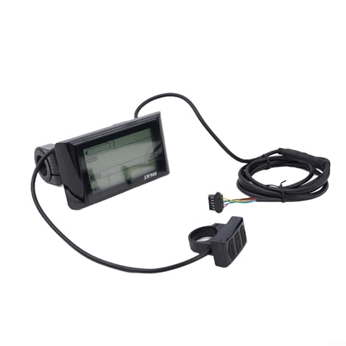 Marchfunny LCD-SW900 Display for Electric Bicycle, for 24V, 36V, 48V, 60V, 72V, Real-time Speed, Power, and Temperature Data, 5-Pin Connector, Handlebar Mount