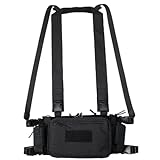 [Zakya] チェストリグ サバゲー ベスト タクティカルベスト リグ プレートキャリア マガジンポーチ チョッキ アーマー 装備 ミリタリーベスト 多機能収納ポーチ サイズ調整可能 (黒)