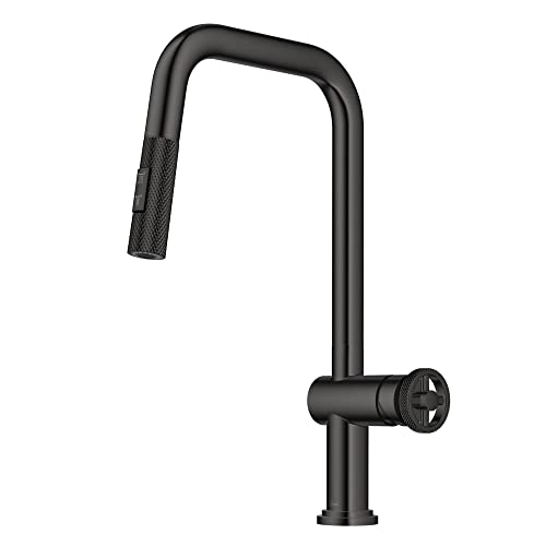 Kraus Urbix Industrial Pull-Down Single Handle Kitchen Faucet In Black Stainless Steel, Kpf-3126Sb #TOP25