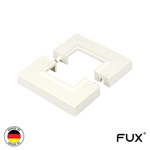 2 Stück Einzel Heizungsrohr Rosette für Standkonsolen, verschiedene Größen, Rohrabdeckung, Abdeckrosetten, Verkleidung, Heizkörper Rosetten, Kunststoff, Weiß (Lochung: 30x10mm)