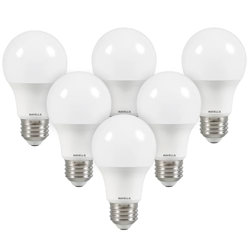 Havells Adore A19 Dimmable LED Light Bulbs, 9W (60W Equivalent), 810 Lumens, E26 Base, Energy Saving, Instant Brightness, 15,000 Hour Lifespan, 2700K-Warm White, Value Pack 6