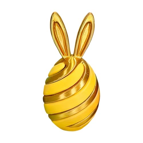 Sensory Bunny Egg Gadget, 3D Printed Fidget Toy, Passthrough Egg for Stress Relief Play, Interactive Desk with Smooth Feature, G