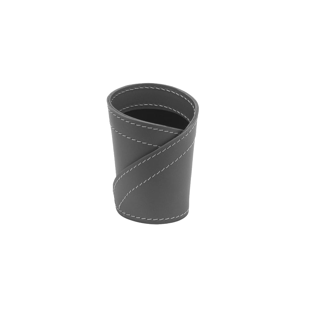 LIMAC Design DONIO, Set 2 pezzi da scrivania in cuoio, composto da portapenne e portaoggetti, prodotto Design®. (Antracite)