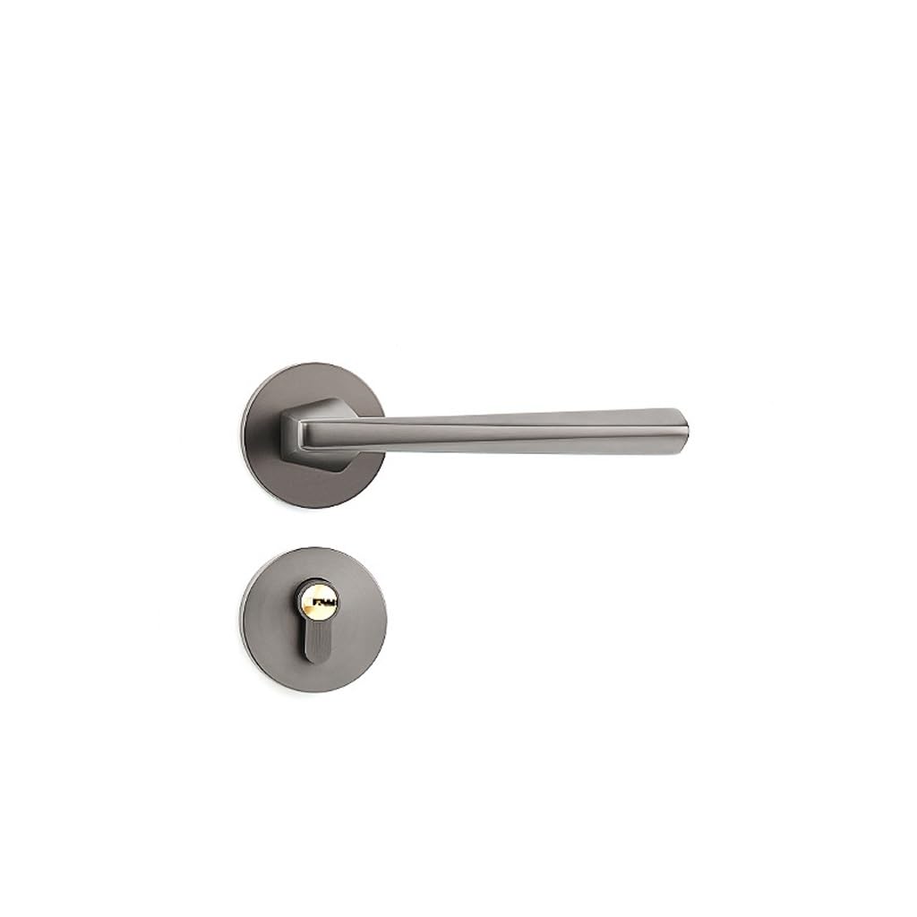 MOBYGKFY Indoor Silent Magnetic Locks Bedroom Door Anti-Theft Split Wooden Handle