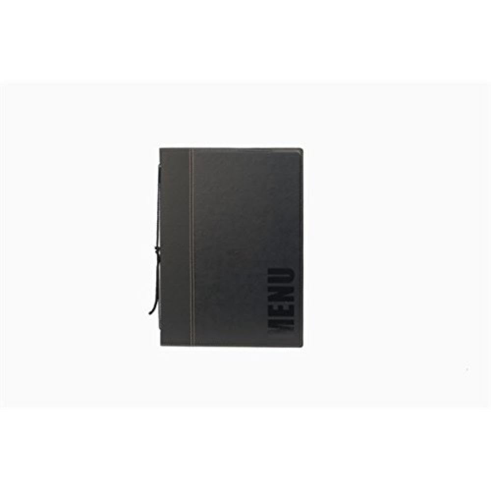 Genware NEV-MC-TRA4-BL Contemporary A4 Menu Holder, 4 Pages, Black