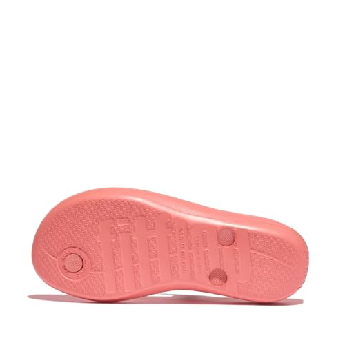 Image of FitFlop Womens iQushion Rubber Flip-Flops with Contoured Footbed for Walking, Lightweight Ergonomic Flip Flop Sandals with Arch Support and Foot Impact Pillows