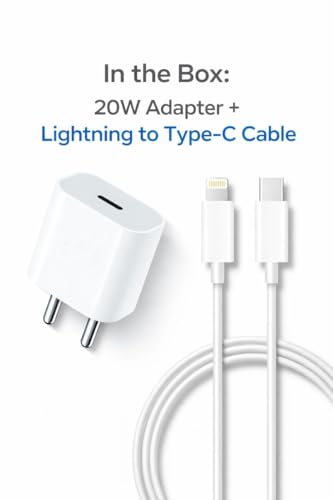 Image of 20W Fast Charger Type-C Adapter with USB-C to Lightning Cable, BIS Certified, Compatible with iPhone 14 /14 Plus /14 Pro /14 Pro Max /13 /13 Pro /12 /12 Pro /11 /X /XR /XS /SE, White