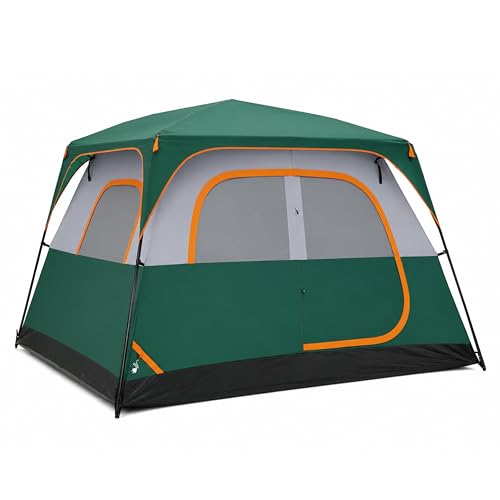 HealSmart Camping Tent 2/4/6 Person, Tent for Camping Waterproof Windproof with Rainfly and Advanced Ventilation, Quick Setup Dome Tent for Adventure, Family Outdoor, Hiking, Backpacking, Green