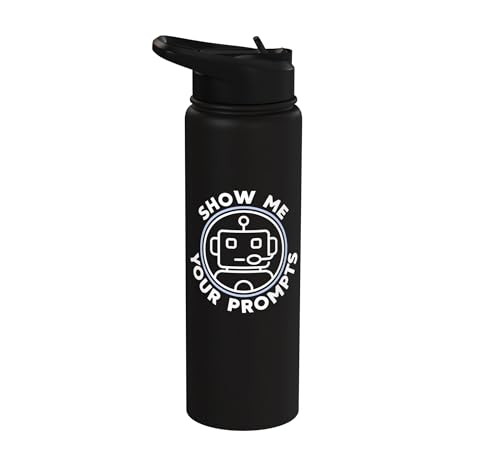 AI Show Me Your Prompts Artificial Intelligence Computer Fan Stainless Steel Insulated Water Bottle