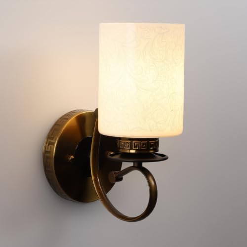 Image of ELIANTE by Jainsons Lights | Antique Gold Metal Wall Light Included Bulb | Lights | Gold Metal Wall Light | for Living Room, Bedroom, Hallway | E27 Holder | 3 Year Warranty