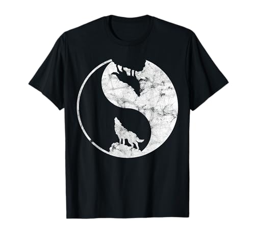 Yin Yang Wolf regalo per gli amanti del lupo e gli amanti degli animali Maglietta