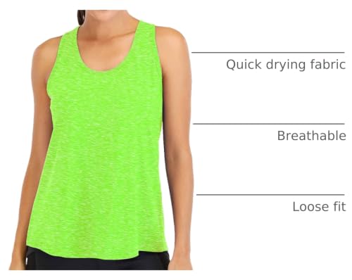 Image of ICTIVE Workout Tops for Women Loose Fit Racerback Mesh Backless Muscle Tank Running Shirts