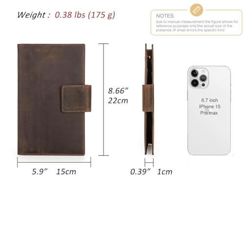 CONTACTS Full Grain Leather Family Passport Holder for 4 Airtag Passport Wallet RFID Blocking Travel Passport Cover with 4 Passport Slot, 6 Card Slot (Brown)4