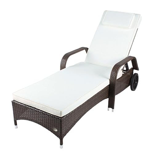 RS Trade Sonnenliege Toscana Braun - Outdoor Liege mit beständigem...