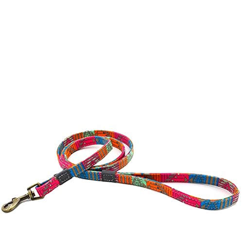 XIANGFAGS Hundeleine Bohemian Printing Pet Hundehalsbänder und Leine Langlebige Hundehalsbandleinen Exquisite Boho Pets Supplies (Size: Medium)