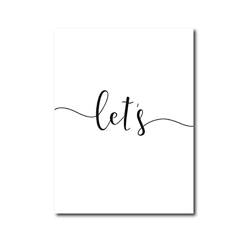 Master Bedroom Sign Art Print Let's Cuddle Quote Canvas Schilderij Zwart Wit Moderne Minimalistische Poster Wall Art Decor 40x60cm-2 Stuks Frameloos - Afbeelding 6