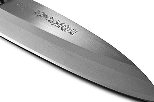 Image of Seki Japan TSUBAZO Japanese Sushi Chef Knife, Stainless Steel Sashimi Deba Knife, Shiraki Handle, 150 mm (5.9 in)