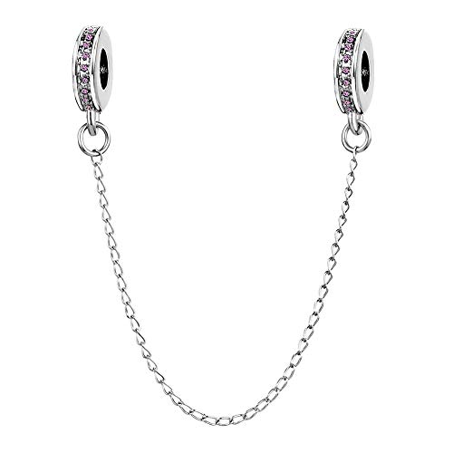 Cadena de seguridad verde con abalorio de cristal para pulseras y collares de mujer