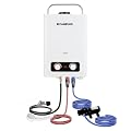 CAMPLUX 1.58 GPM Portable Propane Tankless Water Heater With 1.2 GPM Water Pump Kit & Rain Cap