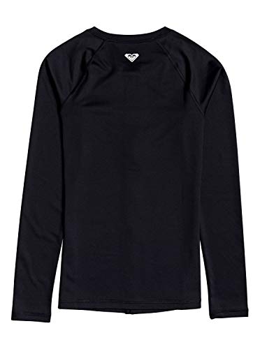 Roxy Junior's Essentials Long Sleeve Zip-Up Rashguard, Anthracite, L