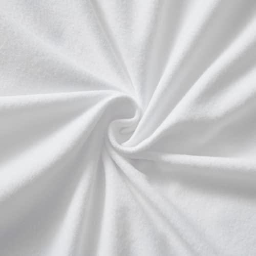Flannel Sheets Warm and Cozy Deep Pocket Breathable All Season Bedding Set with Fitted, Flat and Pillowcases, King, White, Case Pack (Pack of 6)