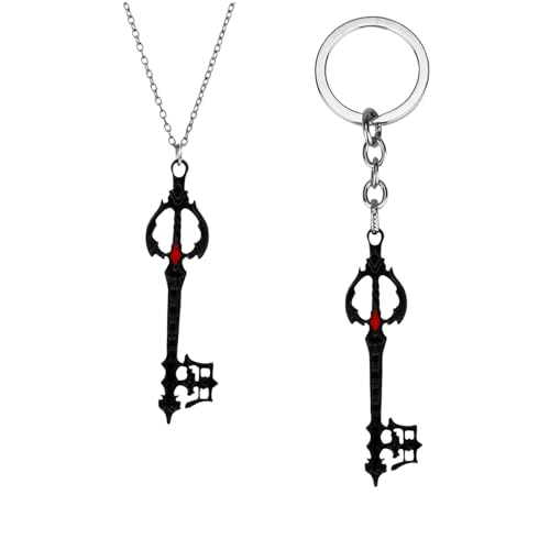 Keyblade ispirato all'anime mistico: entra nel mondo degli anime con questo set di collana e portachiavi con ciondolo a forma di keyblade. Realizzato in lega, è un accessorio resistente ed elegante per artisti cosplay e appassionati di anime. Una meravigliosa aggiunta a qualsiasi abbigliamento, è un antipasto di conversazione in qualsiasi riunione