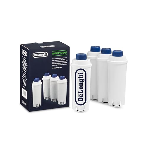 DeLonghi Original Wasserfilter 4er Pack DLSC321 - Zubehör für Kaffeevollautomaten mit Pflege und Schutz der Maschine optimiert die Kaffeequalität und schützt vor Kalk
