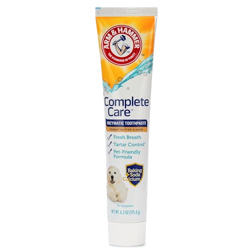 Arm & Hammer Complete Care Enzymatic Puppy Toothpaste, Peanut Butter Flavor, Enzymatic Dog Toothpaste for Puppies, Baking Soda + Calcium Formula, 6.2oz