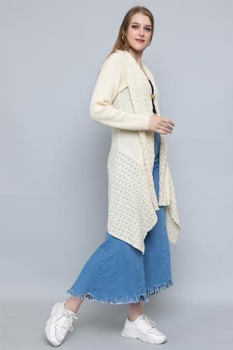 Image of Wear lusso Women's Woolen V-Neck Open Front Shrug Cardigan | Long Sleeve Winter Sweater for Girls & Ladies | Stylish Warm Outerwear in Trendy Colors