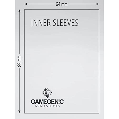Gamegenic, Inner Sleeves, Kartenhüllen, 100 Sleeves, transparent, Sleeve Größe 64 x 89 mm, Für Kartengröße bis zu 63 x 88 mm