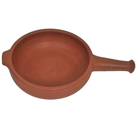 Village Decor Earthen Clay Cooking Pot (1.1 Liter) Cover