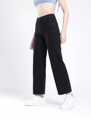 Image of Women's High Waist Denim Jeans | Straight, Relaxed, Wide Leg & Baggy Fit | High Rise Loose Oversized Denim Pants for Women | Comfortable Casual Everyday Wear | Oversized Woman baggys