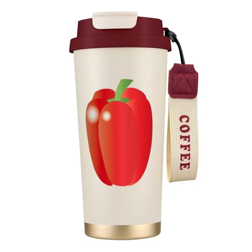 �^���u���[ �ԐF�̃p�v���J �R�[�q�[�J�b�v 500ml �X�g���[�t�� �W�t�� 316�X�e�����X ���� ���@�r �}�O�{�g�� ������ �^��f�M �ۉ��ۗ� ������� ��e�� �r�W�l�X �A�E�g�h�A