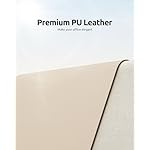 YSAGi Leather Desk Pad Protector, Office Desk Mat, Large Mouse Pad, Non-Slip PU Leather Desk Blotter, Waterproof Laptop Desk Writing Pad for Office and Home (23.6" x 13.8", Eggshell) - Image 2