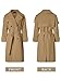Muchpow Women's Long Trench Coat Double Breasted Lapel Oversized Windproof Overcoat with Belt(Khaki,Large)