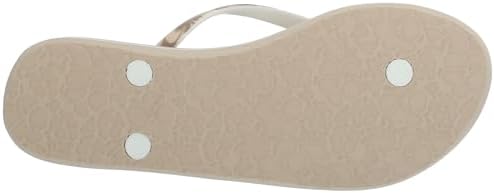 Roxy Women's Portofino Flip Flop Sandal, Vanilla/Brown 234, 9 | Image 3