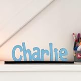 Luck and Luck Personalised Wooden Name Shelf Signs with Base, Nursery Wood Name, Baby Name Gift, Bedroom Decoration Gift, Wooden Letters