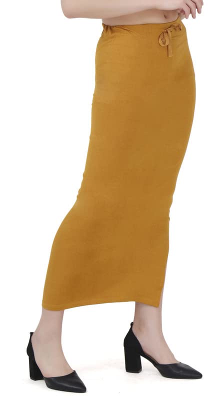 Image of Lycra Blend Cotton Saree Shapewear Petticoat for Women and Girls, Skirts Shapewear Dress for Saree