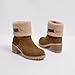 Womens Boots 2024 Winter Warm Snow Boots Ladies Casual Fashion Booties Womens Ankle Boots Womens Mid Calf Boots (Khaki, 8.5)