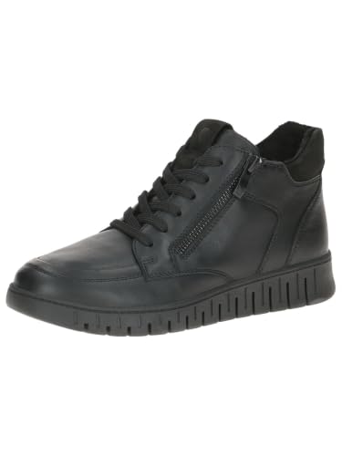 CAPRICE Comfort Baskets femme montantes en cuir largeur H, Noir (Black Comb), 38 EU