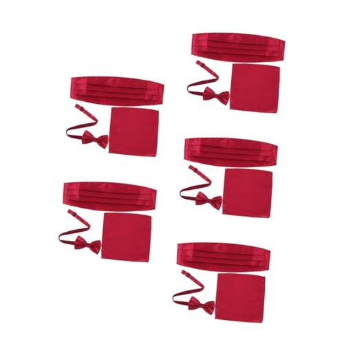 LIFKOME 5 Juegos Faja De Vestir Para Hombre Pegatinas Para Puertas De Tiendas Soporte De Poste De Cerca Papel De Utilería Decoración Boquilla De Rojo Poliéster 3 Piezas * 5
