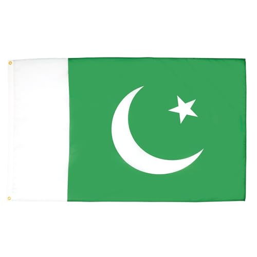 AZ FLAG Lote de 10 banderas Pakistán – 90 x 60 cm – Bandera paquistaní 100% poliéster con ojales metálicos integrados