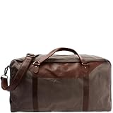 LECONI große Reisetasche Weekender Reisegepäck Handgepäck Sporttasche für Damen und Herren Leder + Canvas 53x28x25cm grau LE2020-C