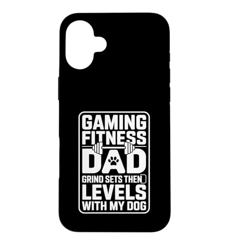 Gaming Fitness Dad Grind Set Then Level With My Dog �X�}�z�P�[�X iPhone 16 Plus �p