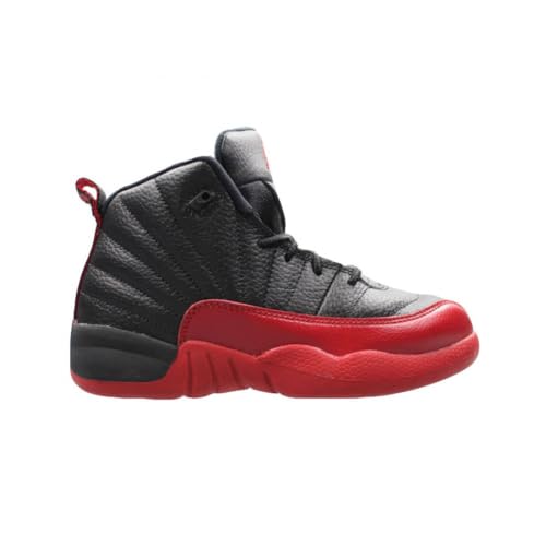 JORDAN 12 Retro Little Kids Style, Black/Varsity Red, 22