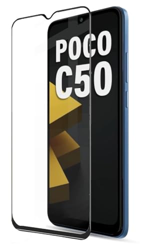 Image of DD SON Premium HD+ Tempered Glass Screen Protector Guard Compatible For Poco C50,C51 | Edge to Edge Coverage With Easy installation kit for Smartphone