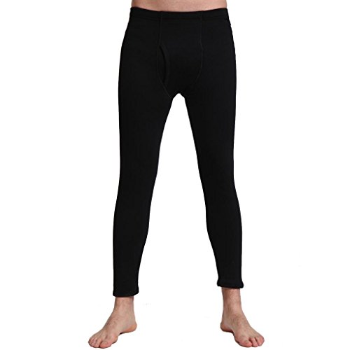 Liang Rou Men's Fleece Lined Thick Thermal Pant Black US Medium(XXL)