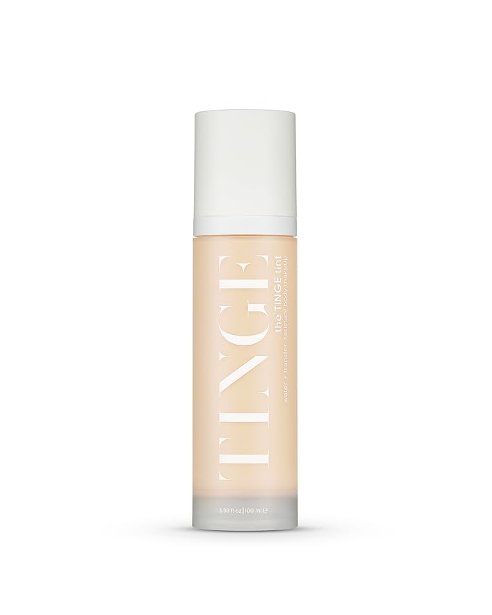 Tinge Body Makeup, Water & Transfer Resistant, Medium Coverage Cream, Lasts Up to 48 Hours, For All Skin Types, Fragrance Free, Vegan, American Made, 3.38 Fl Oz. - Fair Cool
